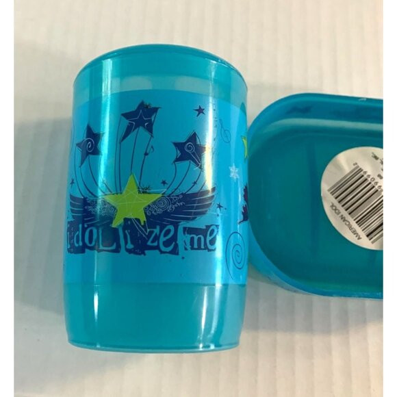 New American Idol Blue Plastic Bath Accessory Set 2 Piece Toothbrush Holder Soap - Picture 3 of 5